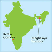 Location of the wildlife corridors