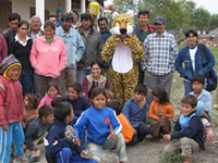The jaguar mascot visits Puerto Dianna