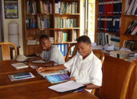 Students in Madagascar library