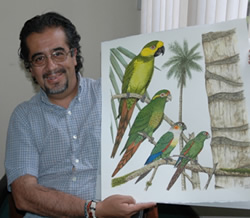 Juan Manuel Carrion with the artwork for the campagin