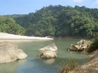 Elephant crossing point on the Simsang River