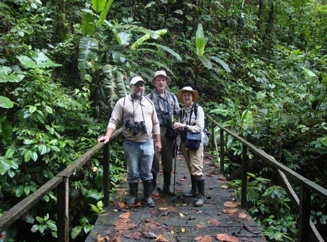 Keeper of the Wild Galo with tourists at the reserve