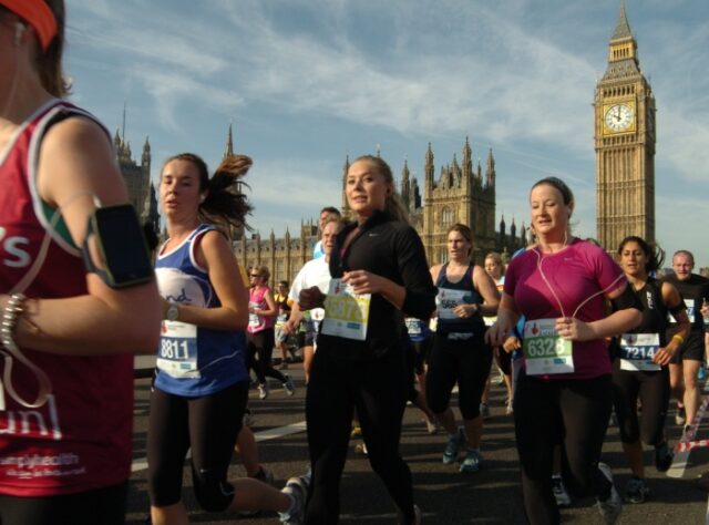 Photograph of runners in the London Parks Half Marathon, October 2012