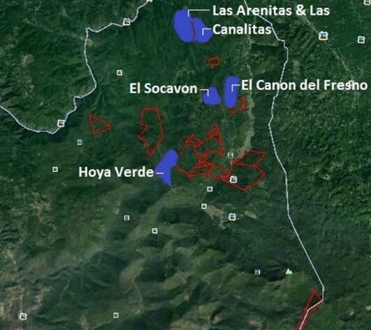Aerial map showing location of reserves patrolled by Abel in February 2013.