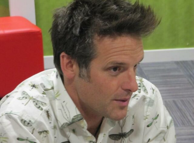 Nick Baker in the Green Room of the BBC studies in Salford.