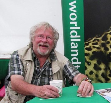 Bill Oddie at WLT's stand at Birdfair.
