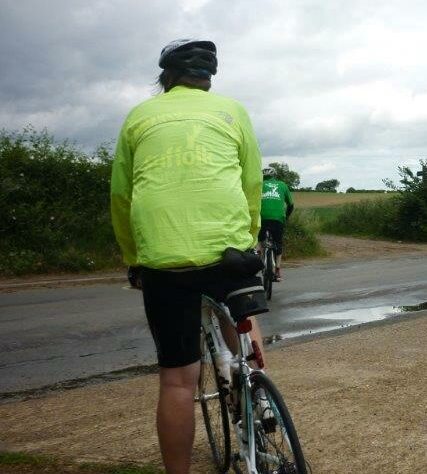 Rear view of a cyclist