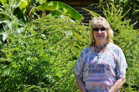 Miranda Stevenson in her garden.