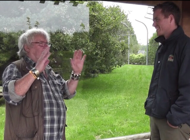 Bill Oddie discussing big cats at Banham Zoo