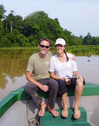 Dominick and Jude on the Kinabatangan river.