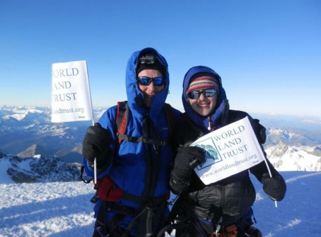 Jim and Charlotte Gabbitas at the summit of Mont Blanc.
