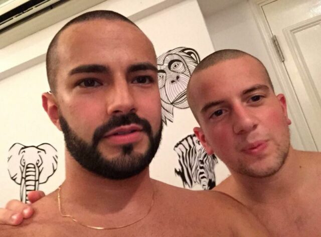 David and Lloyd after having their heads shaved.
