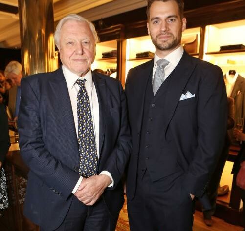 Sir David Attenborough at Henry Cavill at the event.