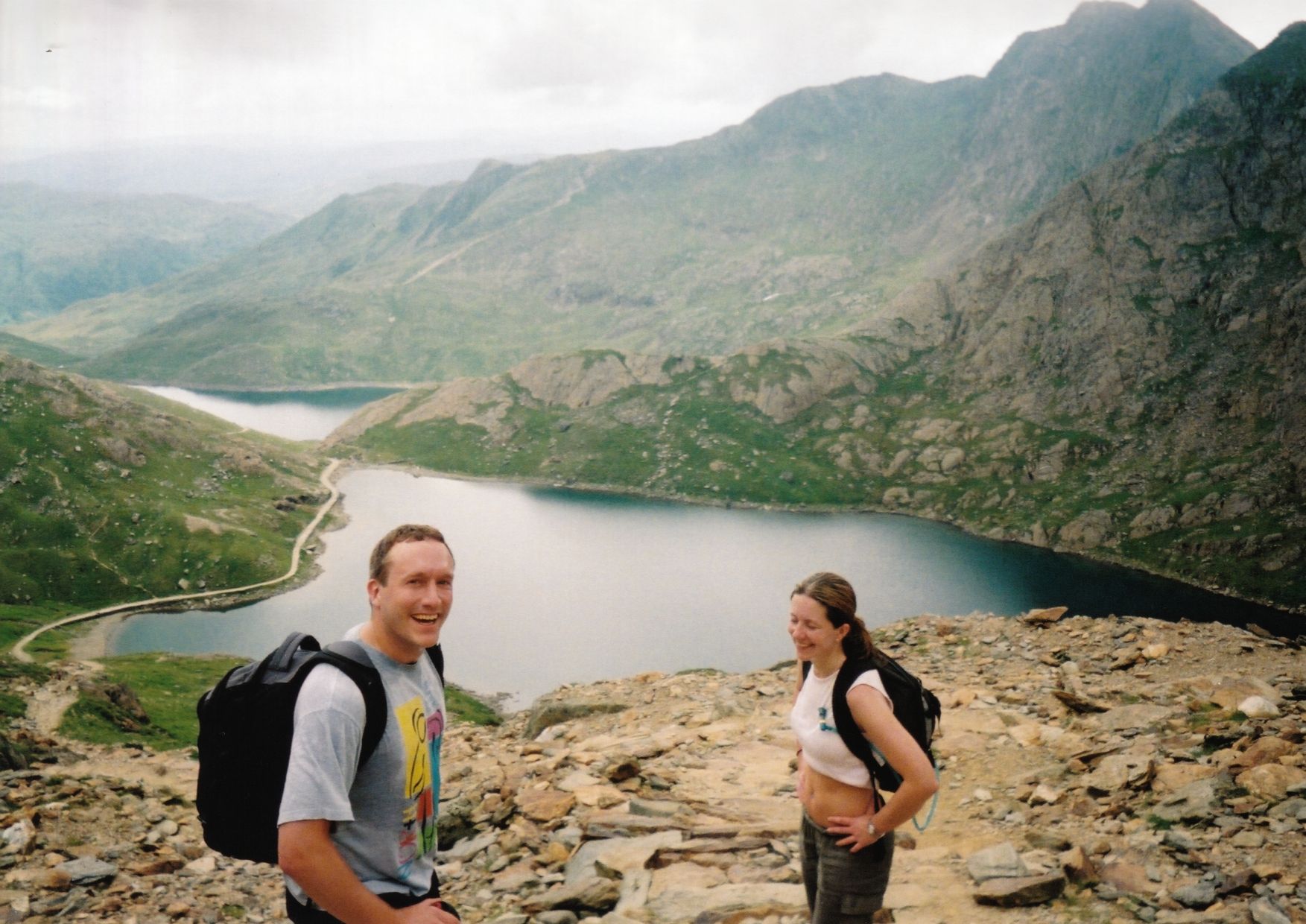 David Scott and Rachel Rowlands on their way to the top of Yr Wyddfa as part of the 3 Peaks Challenge to raise money for World Land Trust (WLT). Credit: David Scott and Rachel Rowlands
