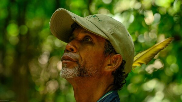 A concert in the forest: Julio wakes up early to admire the extraordinary courtship songs of the Blue-billed Curassow. Credit: FBC