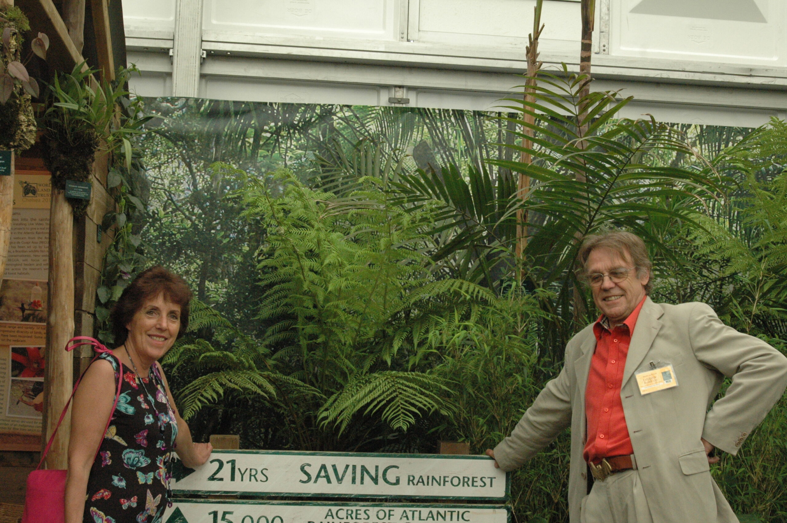 John and Viv Burton, WLT’s co-founders, photographed at the Chelsea Flower Show in 2010. Credit: WLT