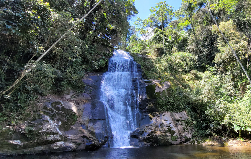 A view of a waterfall at REGUA
