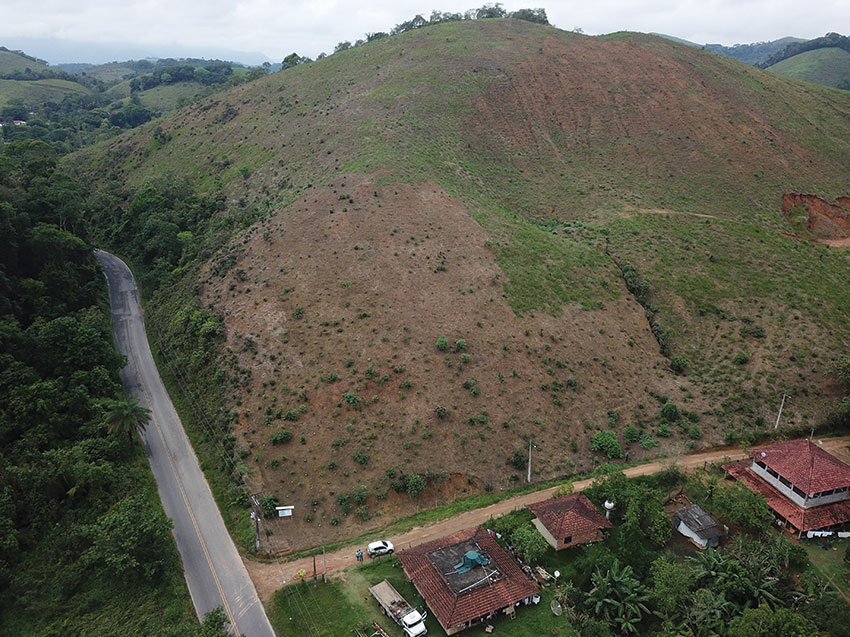 Bare hillside at REGUA