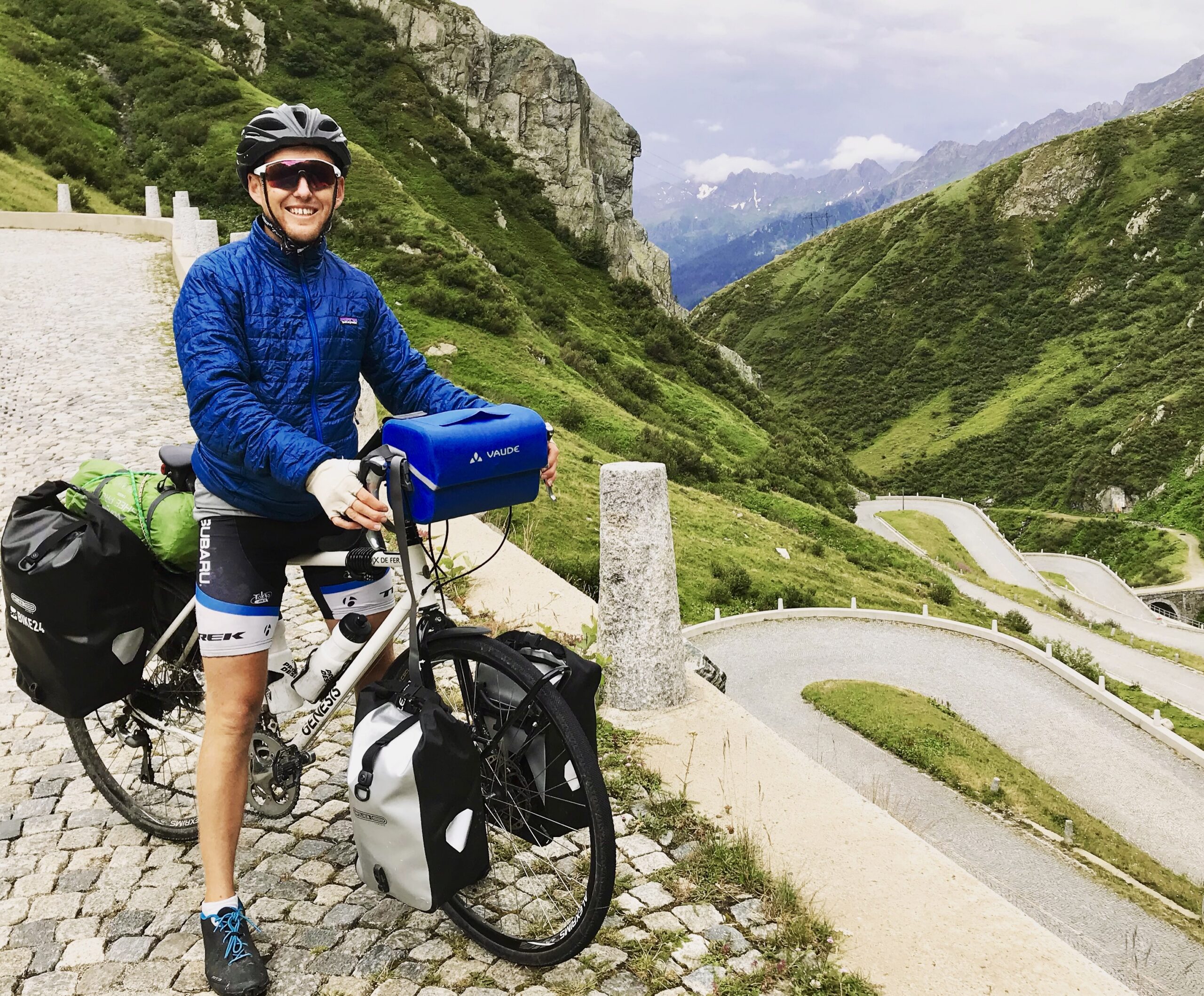 Simon during his cycle around Europe